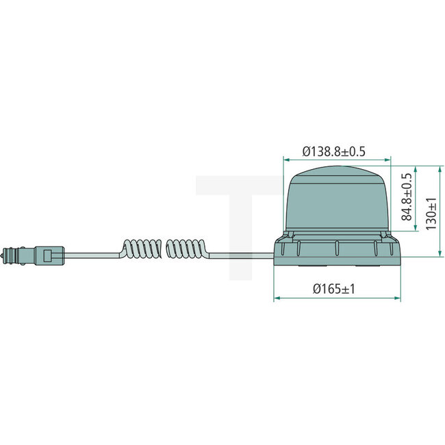 HELLA LED zwaailamp LED magneetbevestiging - 4550011277, 11277 | Netspanning: 12 / 24 V | Inclusief lamp: ja | Lichtfunctie: knipperend | Totale hoogte: 130 mm | Aansluiting: Spiraalkabel | Beschermingssoort: IP 67, IP X9K | Kleur: oranje | Buiten-Ø: 165 mm | L