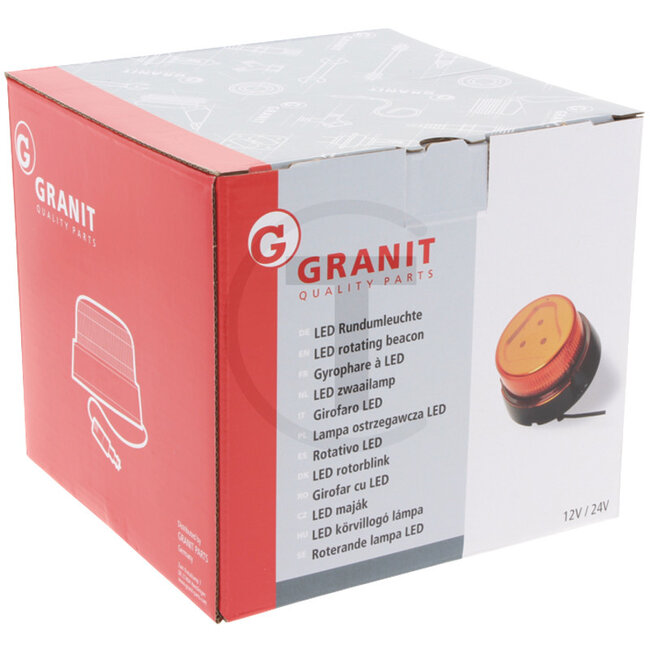 GRANIT LED zwaailamp 12 / 24 volt | magneetbevestiging - 70799261 | Netspanning: 12 / 24 V | Inclusief lamp: ja | Lichtfunctie: Waarschuwingslicht | Diameter: 162 mm | Totale hoogte: 112 mm | Aansluiting: open kabeleinden | Beschermingssoort: IP 66/68 | Kleur: o