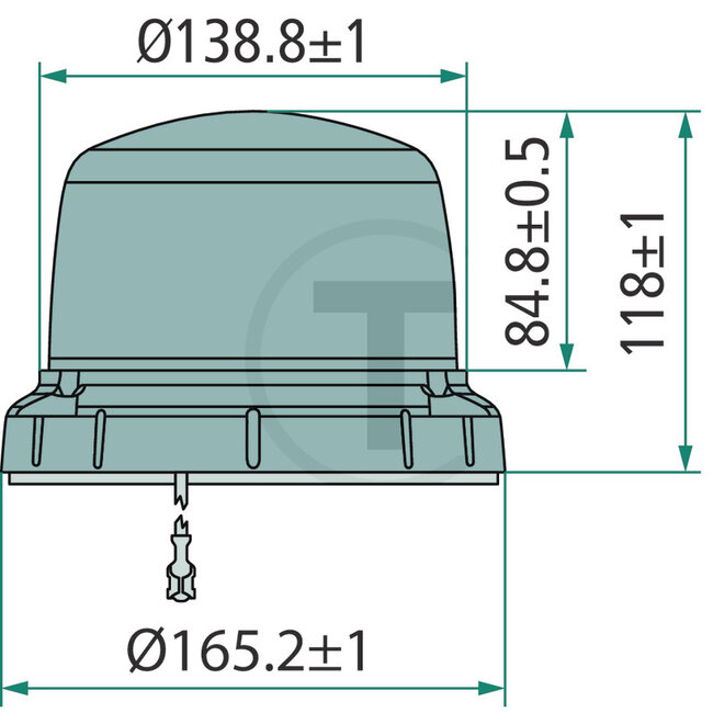 HELLA Rundumleuchte LED 12 / 24 V, Ø 165 mm, Höhe 118 mm, Anbau | 11275