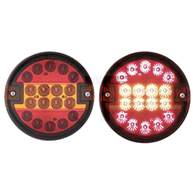 GRANIT Rückleuchte LED - 507808018, DSL8080/18 | Abmessungen B x H x T: Ø 140 x 102 mm | Lichtfunktion: Blinklicht, Rücklicht, Bremslicht | Leuchtmittel: LED | Leuchtmittel enthalten: ja | Montageart: geschraubt, senkrechter Anbeu | Befestigung: M6 | Lochabstand