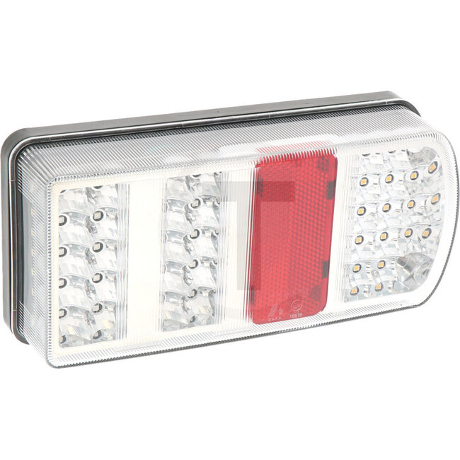 GRANIT Achterlicht LED - 70799195R | Afmetingen B x H x D: 227 x 106 x 55 mm | Lichtfunctie: Knipperlicht, achterlicht, remlicht, reflector, kentekenverlichting | Lamp: LED | Inclusief lamp: ja | Montagewijze: geschroefd | Bevestiging inschroefdraad: M6 | Gatafs