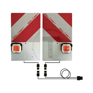 GRANIT Waarschuwingsbordenset, eenzijdig voor links / rechts; met LES verlichting