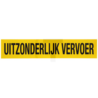 GRANIT Warning sign, aluminium With wording: UITZONDERLIJK VERVOER, yellow, film type I