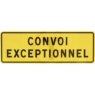 GRANIT Waarschuwingsbord, plaatstaal met opdruk: CONVOI EXEPTIONNEL, folie type II