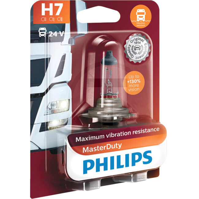 Philips Halogenleuchtmittel H7 MasterDuty 24 V, 70 W, Sockel PX26d | 13972MDB1