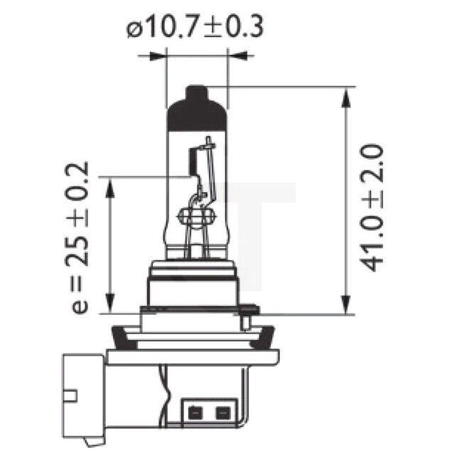 Philips Halogen bulb H11 - Voltage: 24 V, Power: 70 watts, Socket: PGJ19-2 - 24362MLC1