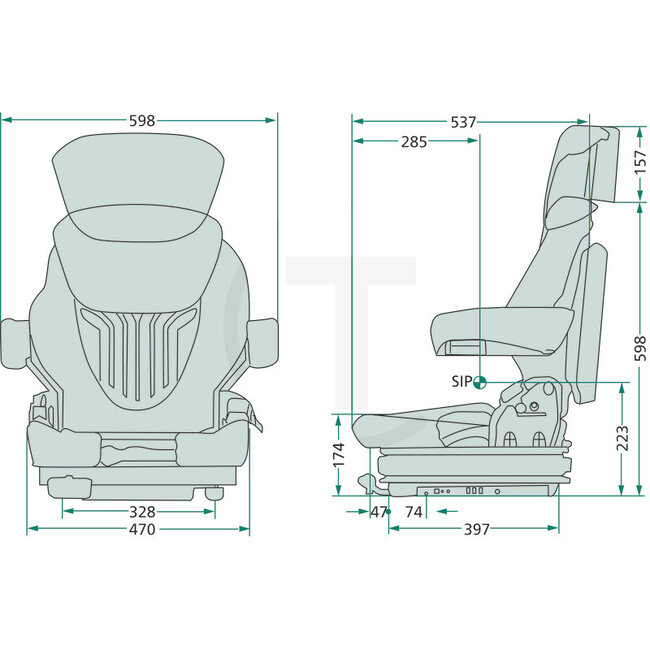 GRAMMER Staplersitz Primo L luftgefedert stoff, 12 V | 3864331002, 1293488