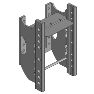 Scharmüller Trekhaakframe 330/25/32 - 2000kg - zwart - Landini Evolution 80, Powerfarm, Vision; Massey Ferguson 104, 203, 204, 303, 307; McCormick C-Max