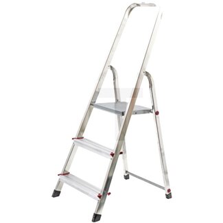 KRAUSE Keukentrap aluminium 3 treden, 1,20 m, draagvermogen 150 kg