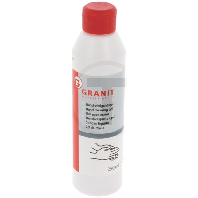 GRANIT Handreinigingsgel - 250 ml fles - 320320090 | Concentraat voor het moeiteloos verwijderen van zware vervuiling, lak- en verfresten en olie- en teerresten