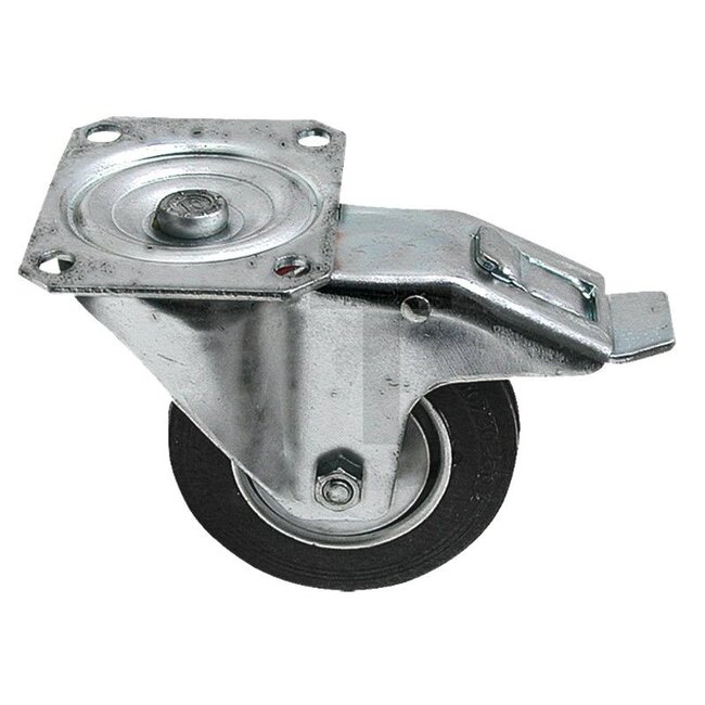 GRANIT Solid rubber swivel castors with double stop - rubber - Ø 125 mm - 029268, 0029268