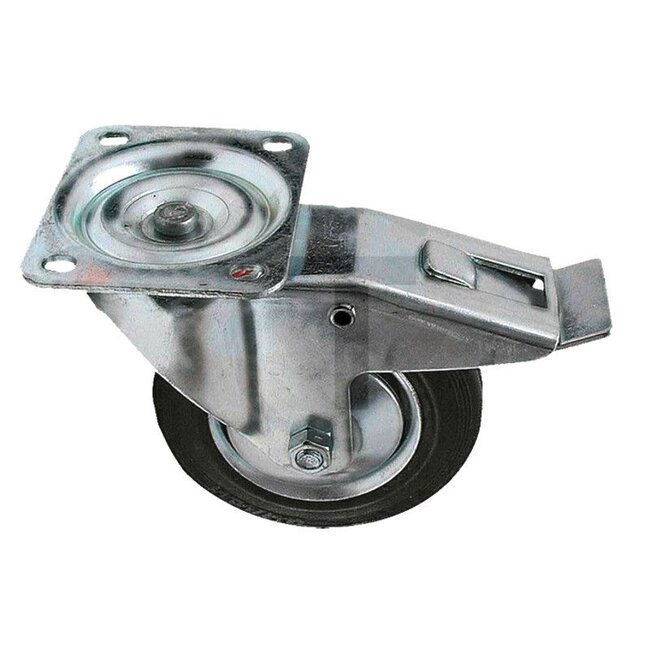 GRANIT Solid rubber swivel castors with double stop - rubber - Ø 160 mm - 029269, 0029269