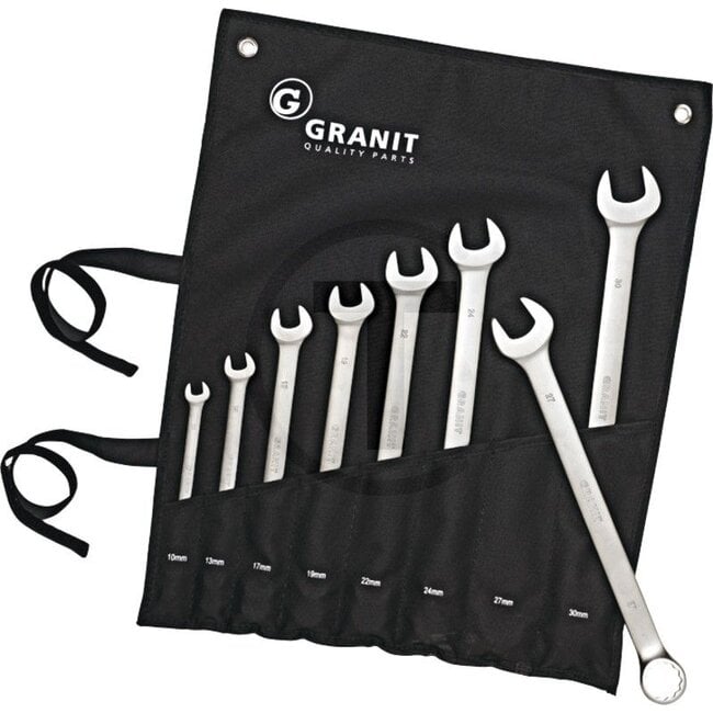 GRANIT BLACK EDITION Combination spanner set XL, 10-30 mm, 8 pcs. - 73013540