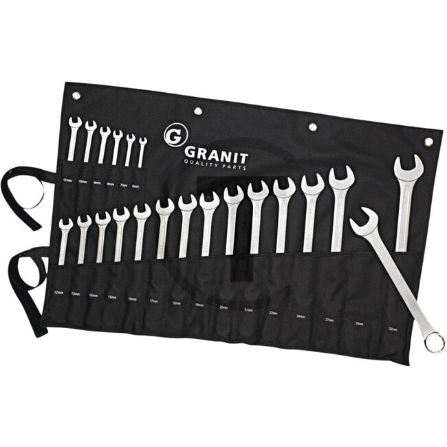 GRANIT BLACK EDITION Combination spanner set, 6-32 mm, 21 pcs. - 152673-01350