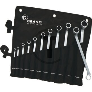 GRANIT BLACK EDITION Double ring spanner set, 6-32 mm, 11 pcs.