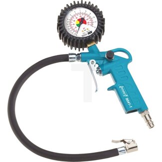 Hazet Tire inflator gauge 0 - 12 bar, hose 400 mm, pressure gauge Ø 63 mm