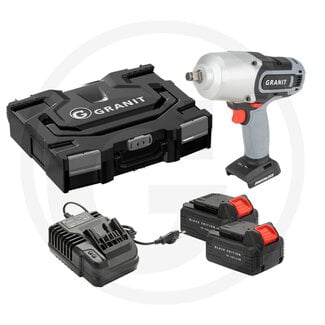 GRANIT BLACK EDITION Cordless impact wrench incl. 2x 18V 4.0 Ah lithium-ion battery and 1x battery charger