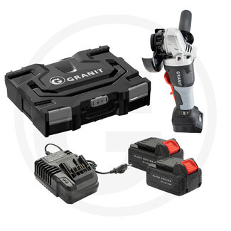 GRANIT BLACK EDITION Cordless angle grinder incl 2x 18V 4.0Ah lithium-ion battery and 1x battery charger