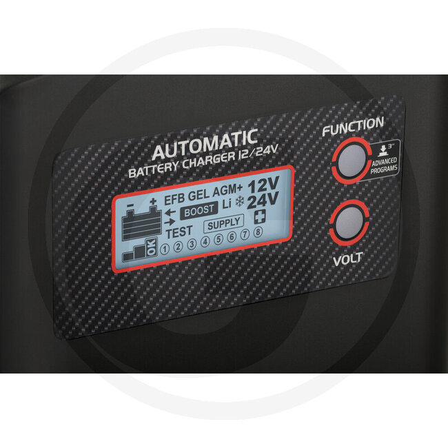 GRANIT Batterieladegerät "PULSE 30 EVO" 230V 12V/24V - 58500089, 807610 | Abmessungen L x B x H: 920 x 200 x 330 mm | Gewicht: 311 g | Ladespannung: 12 / 24 V | Ladestrom: 25 / 12 A | Netzspannung: 230 V | Spannung: 12 / 24 V | Leistungsaufnahme bei Ladung: 369