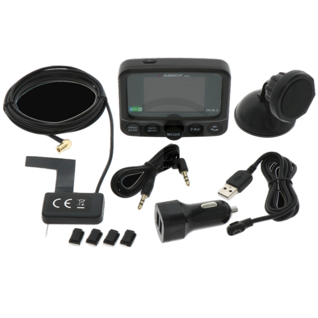 Albrecht Albrecht DR 56 C Digitalradio-Adapter - 11258783 | NIEUW: met kleurendisplay op volledig scherm | DAB/DAB+ (met DLS) autoradio-adapter