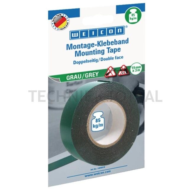 WEICON Double-sided adhesive assembly tape Grey - 14050319