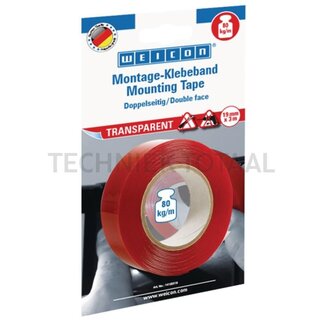WEICON Double-sided adhesive assembly tape Transparent