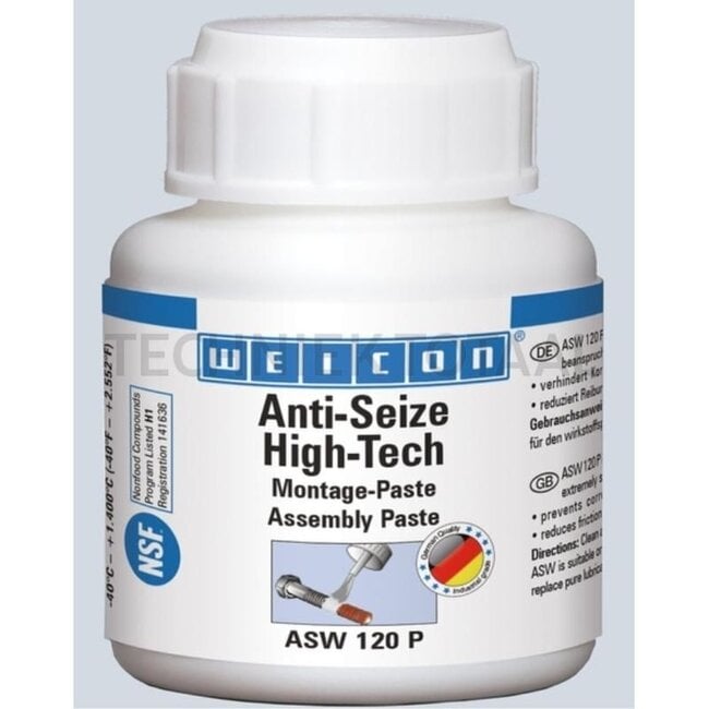 WEICON Anti-Seize High-Tech assembly paste 120 Metal-free lubricating and release paste - 26100012