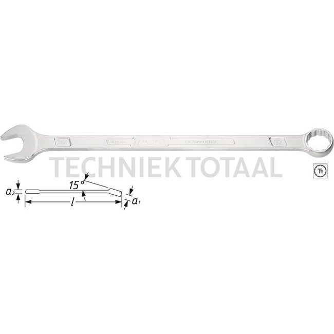 Hazet Combination wrench, extra long, slim design - 600LG-16 - 600LG-16