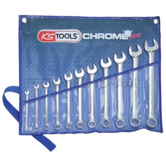 KS Tools CHROMEplus® ringsteeksleutelset, gebogen 7-delig, in roltas