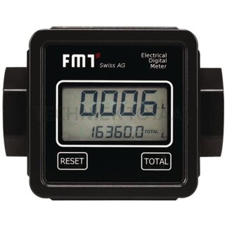 Digitale eingebaute Meter 15 - 100 l/min, G 1 Zoll, 110 x 85 x 55 mm