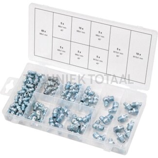 KS Tools Sort. Schmiernippel,H1,H2,H3, 110-tlg