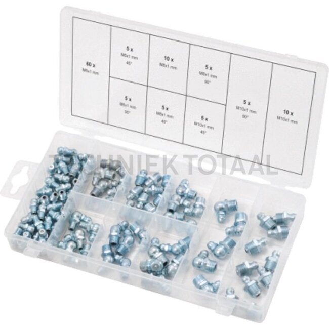 KS Tools Sort. Schmiernippel,H1,H2,H3, 110-tlg - 9700030 - Referentienr.: 970.0030