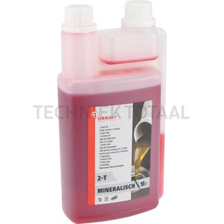 GRANIT 2-takt olie mineraal, rood van kleur - 1 liter doseerfles
