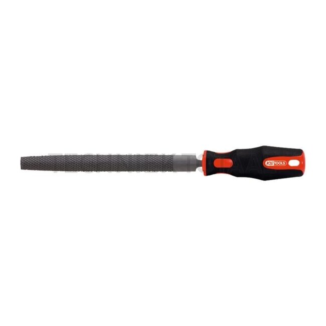 KS Tools Halfronde vijl Vorm E - 7881570105 | Type/vorm: Half rond | Lengte: 325 mm | Breedte: 20 mm | Bladlengte: 200 mm | Vorm: E | Hecht: 2