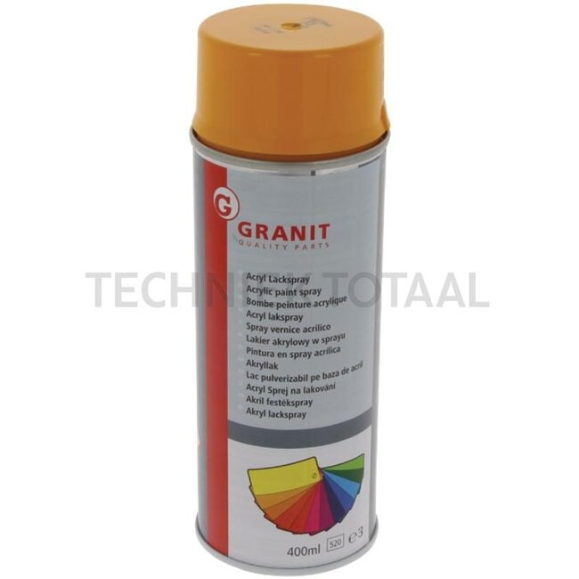 GRANIT Verf Liebherr geel Acryl verfspray - 400 ml spuitbus