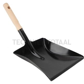 GRANIT Blik metaal zwart gelakt met houten handvat, werkbreedte 240 mm
