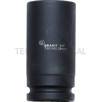 GRANIT BLACK EDITION 3/4" hexagonal impact socket, long 29mm