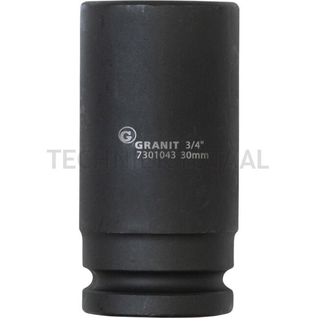 GRANIT BLACK EDITION 3/4" hexagonal impact socket, long 30mm