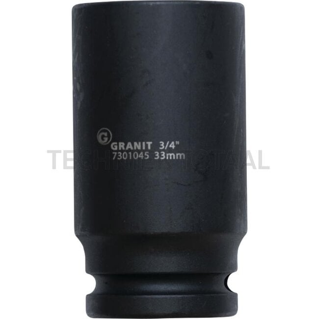 GRANIT BLACK EDITION 3/4" hexagonal impact socket, long 33mm