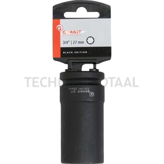 GRANIT BLACK EDITION 3/4" hexagonal impact socket, long 27mm