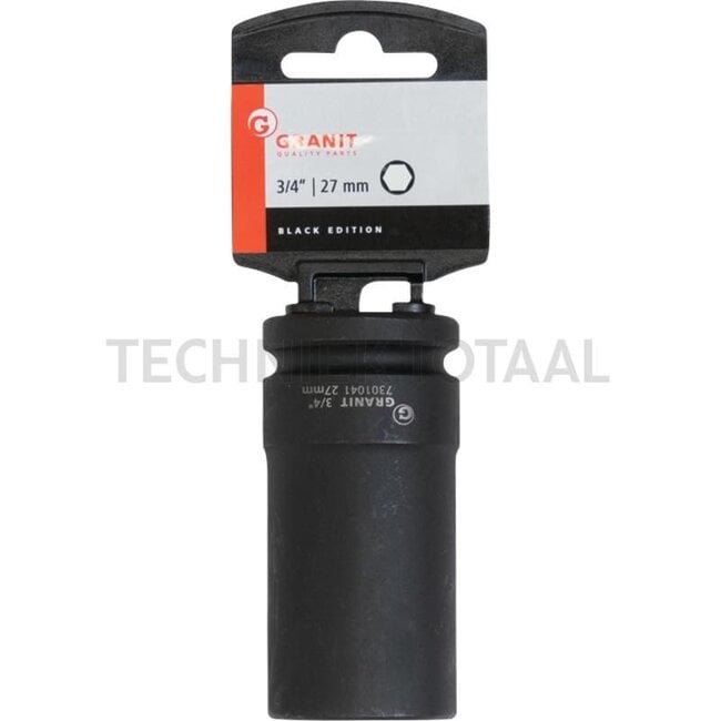 GRANIT BLACK EDITION 3/4" hexagonal impact socket, long 27mm - 73010416001, 073010416001