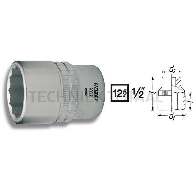 Hazet Double hex socket wrench insert - 900AZ-3/8 - 900AZ-3/8