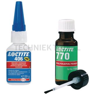 Loctite / Teroson Polylefin-Klebeset Sofortklebstoff für Kunststoff & Gummi mit Polyolefin- / Kunststoff-Primer - Set/Blister, 20 g Kleber / 10 ml Primer.