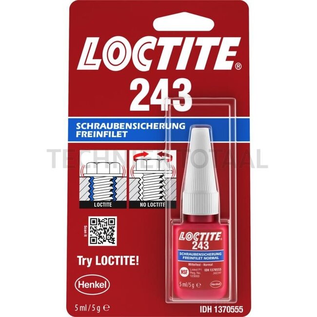 Loctite / Teroson Schraubensicherung LOCTITE 243 - Mittelfeste Schraubensicherung - Flasche