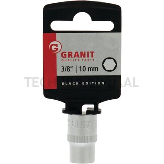 GRANIT BLACK EDITION 3/8" dopsleutel zeskant, 10 mm