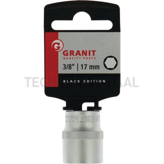 GRANIT BLACK EDITION 3/8" dopsleutel zeskant, 17 mm