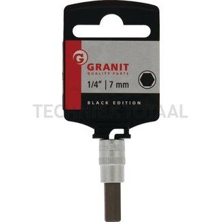 GRANIT BLACK EDITION 1/4" hexagonal bit socket, 7 mm