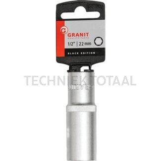 GRANIT BLACK EDITION 1/2" hexagon socket, long, 22 mm