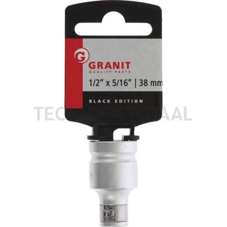 GRANIT BLACK EDITION 1/2" bit-dopadapter, 1/2" x 5/16" 38 mm