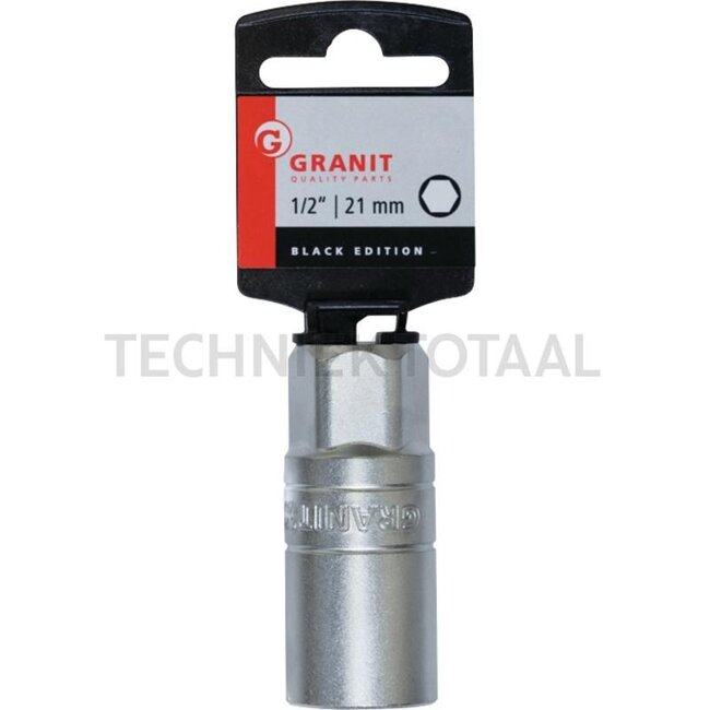 GRANIT BLACK EDITION 1/2" socket for spark plugs, 21 mm - 73011800